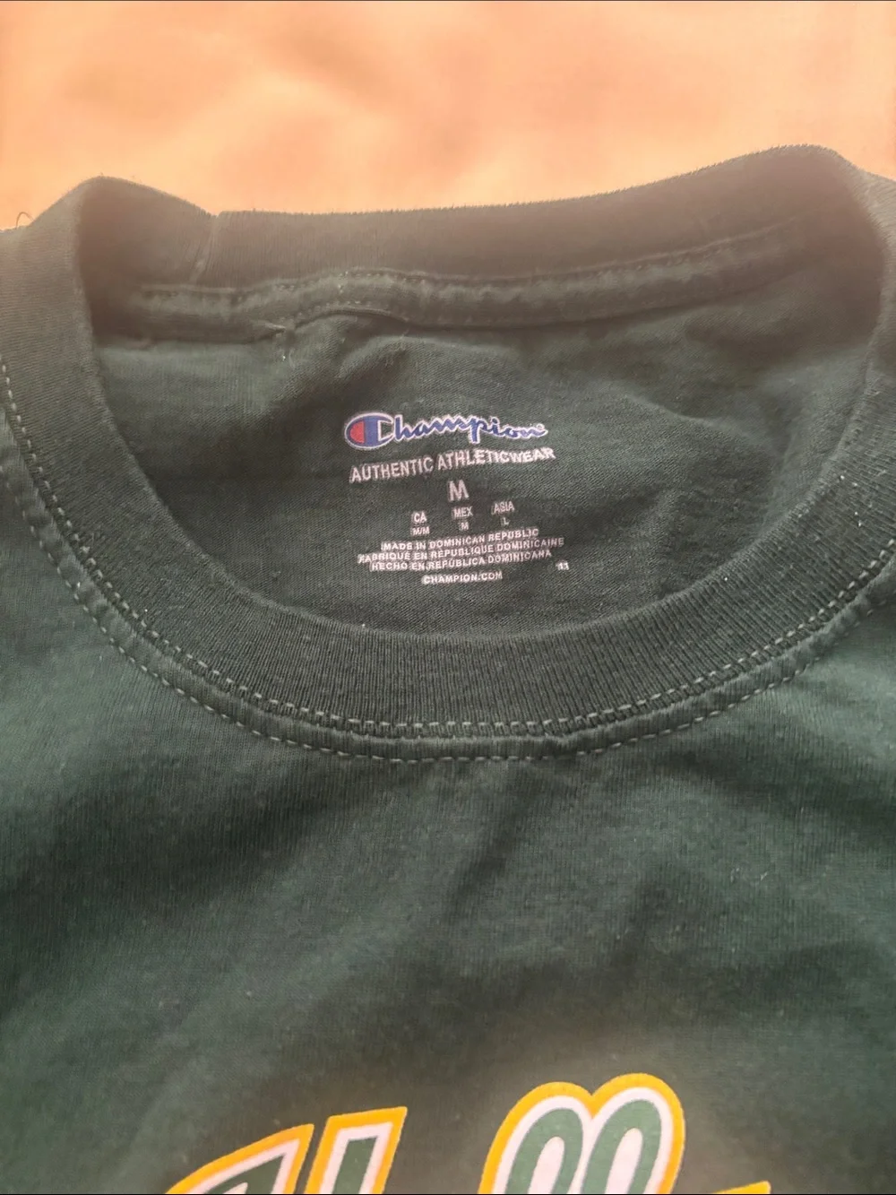 Champion Green "Bay Area" Graphic Tee with Yellow & White Accents - Picture 3 of 4